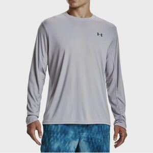 Under Armour Drift Tide Crewneck Loose Long Sleeve Tee Gray 2XL XXL